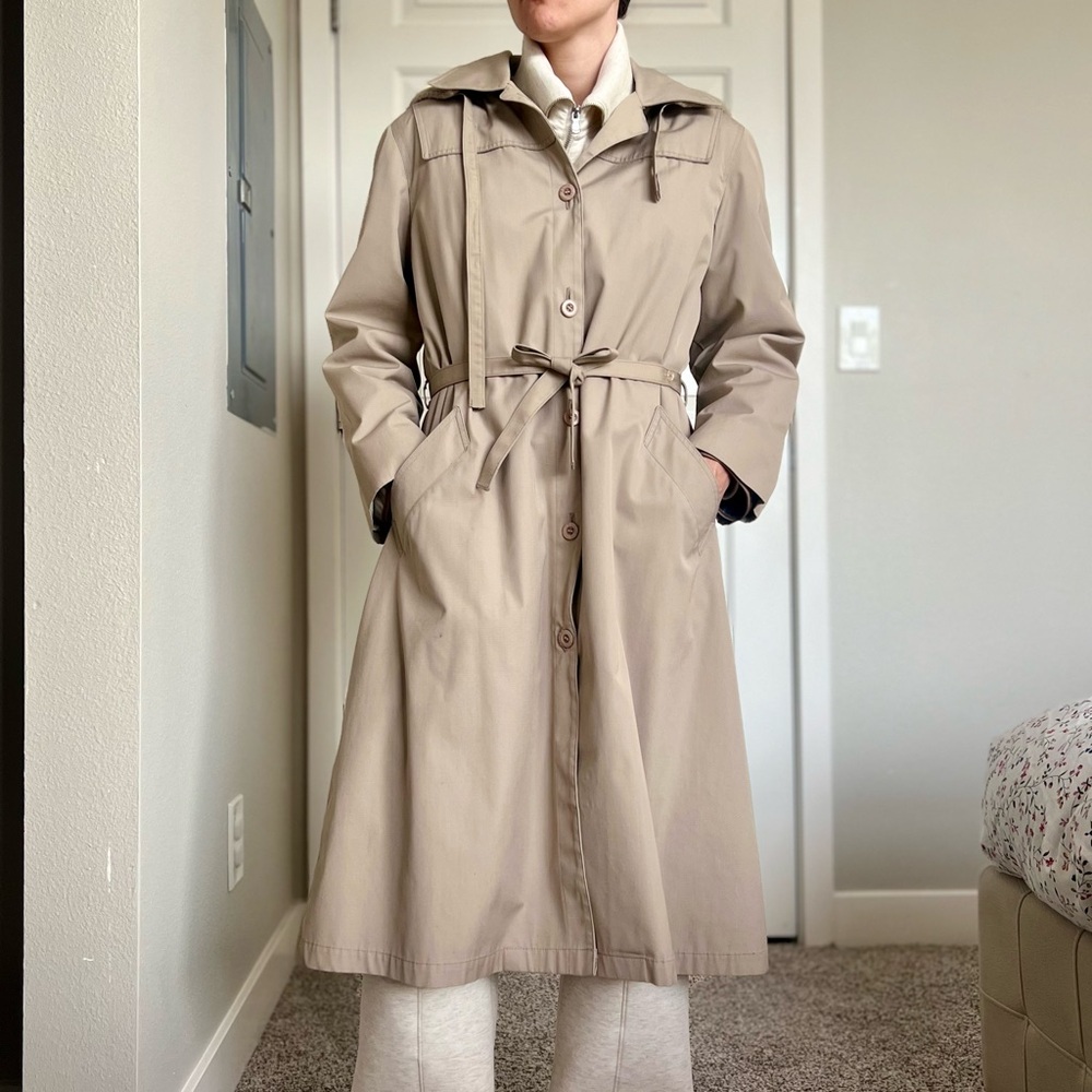 Vintage London Fog Mac Trench Coat - Size 14P - Old Money Light Academia Preppy
